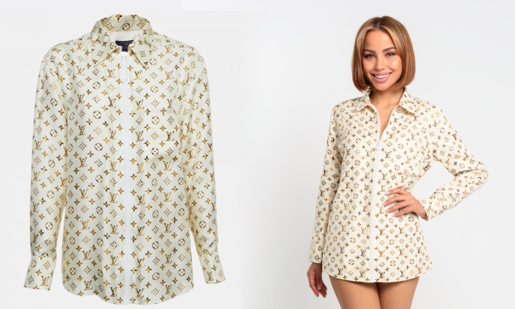 Virtual try-on: product photo and garment on model